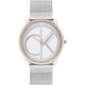Calvin Klein Unisex Quartz Stainless Steel and Mesh Bracelet Watch, Color: Silver (Model: 25200032)