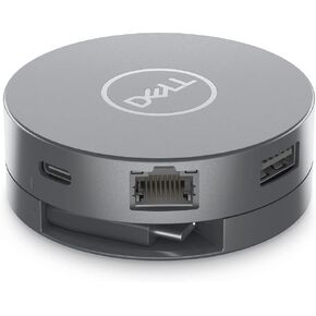 محول محمول DA305 من ديل 2xUSB3.1/HDMI/VGA/منفذ العرض/USB-C/ايثرنت رمادي