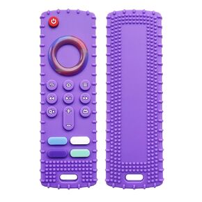 Baby Teething Toys Cute Silicone Remote Teether for Baby, Remote Control Shape Teethers for Babies 18+ Months,Carton Silicone TV Remote Teether BPA Free(Blue)