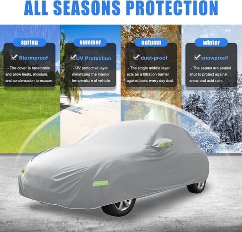 X AUTOHAUX for Volkswagen New Beetle غطاء سيارة لسيارة Volkswagen New Beetle 1998-2019 غطاء سيارة كامل خارجي حماية من جميع الأحوال الجوية مع سحاب فضي اللون in Saudi Arabia