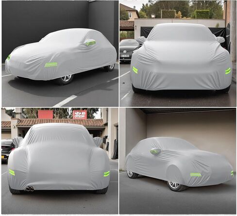 X AUTOHAUX for Volkswagen New Beetle غطاء سيارة لسيارة Volkswagen New Beetle 1998-2019 غطاء سيارة كامل خارجي حماية من جميع الأحوال الجوية مع سحاب فضي اللون in Saudi Arabia