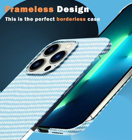 Ultra-Thin Frosted Soft Touch Skin Borderless Carbon Fiber Bump Texture Case for iPhone 16 Pro Phone Case 6.3"(2024) Slim Minimalist Lightweight Frameless Matte Hard Cover Case-Black in Saudi Arabia