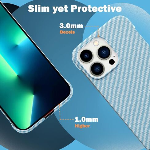 Ultra-Thin Frosted Soft Touch Skin Borderless Carbon Fiber Bump Texture Case for iPhone 16 Pro Phone Case 6.3"(2024) Slim Minimalist Lightweight Frameless Matte Hard Cover Case-Black in Saudi Arabia