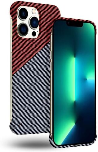 Ultra-Thin Frosted Soft Touch Skin Borderless Carbon Fiber Bump Texture Case for iPhone 16 Pro Phone Case 6.3"(2024) Slim Minimalist Lightweight Frameless Matte Hard Cover Case-Black in Saudi Arabia
