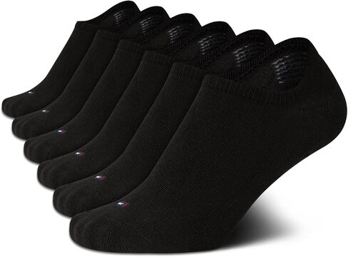Tommy Hilfiger Women's Socks - Lightweight Ultra No Show Liners (6 Pack), Size 4-10, Black/White/Grey in Kuwait