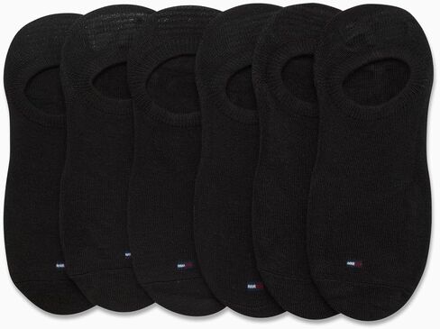 Tommy Hilfiger Women's Socks - Lightweight Ultra No Show Liners (6 Pack), Size 4-10, Black/White/Grey in Kuwait