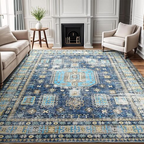 Vintage Area Rugs 8x10 Washable Rugs for Living Room, Bedroom, Kids Room, Stain & Water Resistant Non-Slip, Pet & Child Friendly in Saudi Arabia