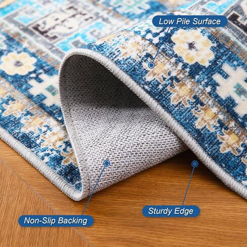 Vintage Area Rugs 8x10 Washable Rugs for Living Room, Bedroom, Kids Room, Stain & Water Resistant Non-Slip, Pet & Child Friendly in Saudi Arabia