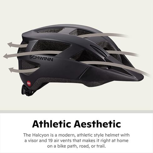 خوذة دراجة Schwinn Halcyon ERT للشباب/الكبار، تناسب محيط الرأس 54-62 سم، ابحث عن مقاسك، ألوان متعددة in Kuwait