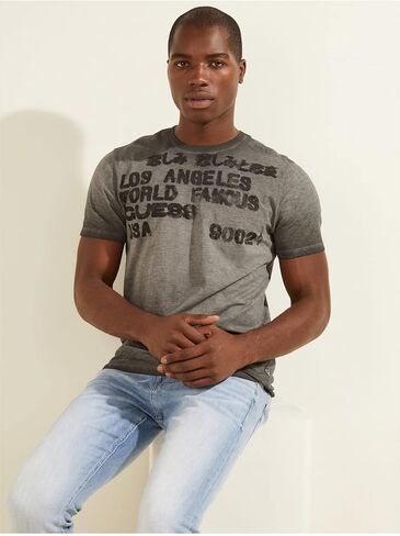 GUESS Men's Short Sleeve BSC La Stencil Tee in Saudi Arabia