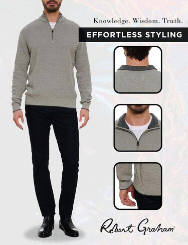 Robert Graham Hervey, Long-Sleeve Quarter-Zip Sweater for Men in Saudi Arabia