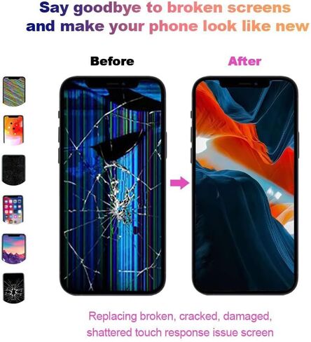 طقم استبدال شاشة iPhone 13 Pro مقاس 6.1 بوصة، شاشة COF Full HD LCD محول رقمي لشاشة تعمل باللمس ثلاثية الأبعاد تجميع كامل + أدوات إصلاح + واقي شاشة، التوافق A2638 A2483 A2636 A2639 A2640 in Saudi Arabia