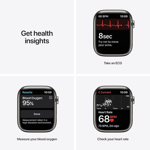Apple Watch Series 7 GPS + Cellular, 45mm Midnight Aluminum Case with Midnight Sport Band - Regular (Renewed) in Kuwait