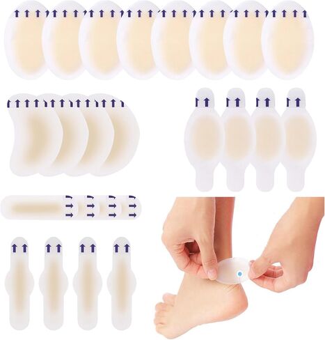 16PCS Blister Bandages for Feet, Moleskin for Blisters, blister pads Waterproof Hydrocolloid Seal Adhesive Bandages for Foot, Toe, Heel Blister Tape Prevention & Recovery in Saudi Arabia