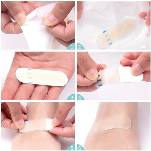 16PCS Blister Bandages for Feet, Moleskin for Blisters, blister pads Waterproof Hydrocolloid Seal Adhesive Bandages for Foot, Toe, Heel Blister Tape Prevention & Recovery in Saudi Arabia