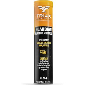 TRIAX Guardian Heavy Duty Grease with Moly, True Multi Purpose, Wheel Bearings, Shock Loaded Components, Extremely Tacky, Zero Separation (10 Pack - 14 Ounce Tubes)