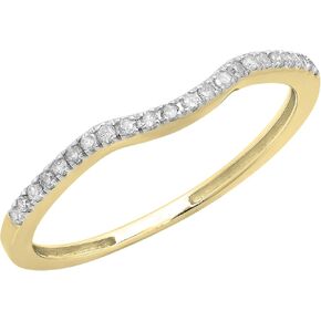 0.15 Carat (ctw) 14K Gold Round White Diamond Anniversary Ring Wedding Guard Band
