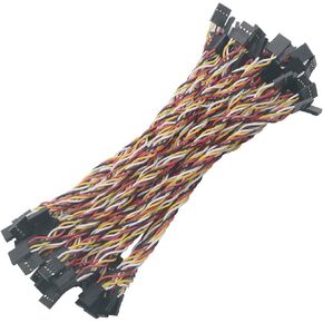 jiuwu 50PCS Set 3P Pins 2.54mm Pitch Dupont Line Female to Female 20cm Double-Headed Jumper Wire Connect Cables for Breadboard
