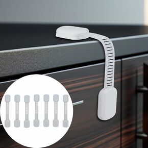 12 Pack Baby Proofing Cabinet Strap Locks - Vkania Kids Proof Kit - Child Safety Drawer Cupboard Oven Refrigerator Adhesive Locks - Adjustable Toilets Seat Fridge Latches - No Drilling