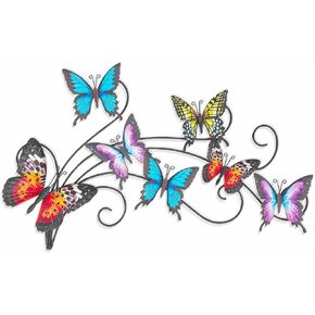 POXOHO 22Inchs Metal Butterfly Wall Decor, Butterfly Art Wall Sculpture, Suitable for Wall Decor of Living Room, Bathroom, Nursery, Kitchen
