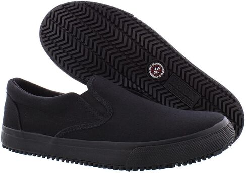 عمل Skechers النسائي: حذاء رياضي Delvee SR مقاوم للانزلاق، أسود in Kuwait