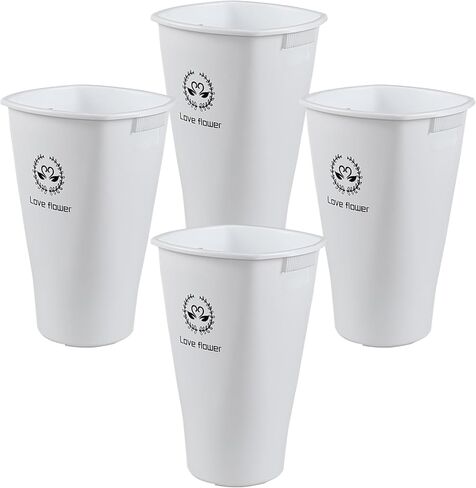 6 Pack Plastic Flower Vases, Flower Holder Bucket 12 Inch Farmhouse Modern Round Flower Bucket (White) in Saudi Arabia