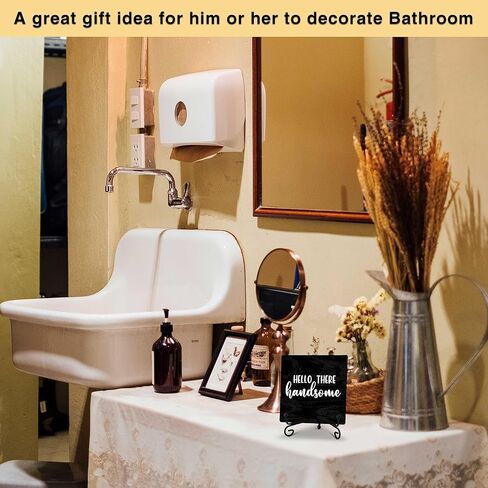 Wash Your Hands Bathroom Signs Decor, Bathroom Home Shelf Counter Decorations Items, Thanksgiving Christmas Birthday Gifts for Women Men Home Restroom Toilet Decor - A05 in Kuwait