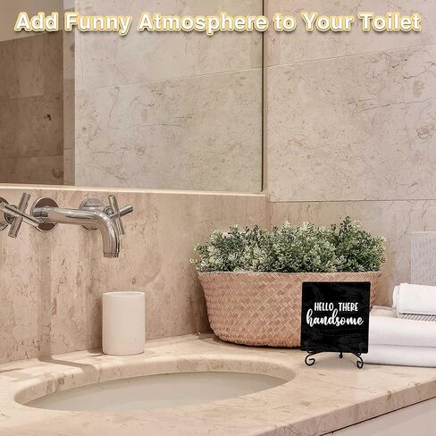 Wash Your Hands Bathroom Signs Decor, Bathroom Home Shelf Counter Decorations Items, Thanksgiving Christmas Birthday Gifts for Women Men Home Restroom Toilet Decor - A05 in Kuwait