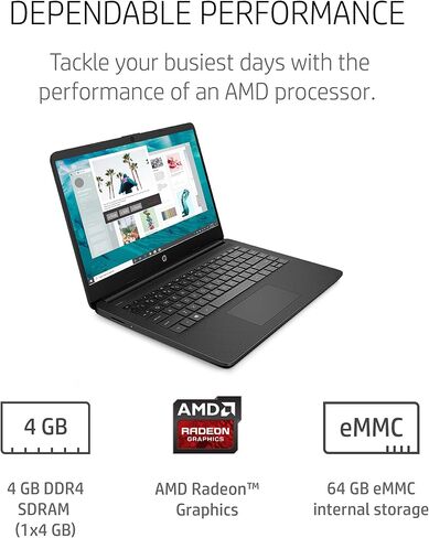 لاب توب اتش بي - 14-fq0030nr 14، ايه ام دي 3020، رام 4 جيجابايت، ذاكرة تخزين اي ام ام سي، شاشة 14 انش، ويندوز 10 هوم ان اس مود، عمر بطارية طويل، مايكروسوفت 365، (14-fq0030nr، 2020) وردي شاحب in Kuwait