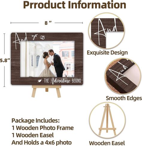 Bestie Definition Picture Frame Gift, BFF Gifts Wooden Photo Frame with Easel, 4x6 Best Friend Picture Frame for Tabletop Display - B14 in Saudi Arabia