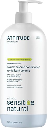 ATTITUDE Extra Gentle and Volumizing Conditioner for Sensitive Skin Enriched with Oat, Hypoallergenic, Vegan and Cruelty-free, Unscented, 32 Fl Oz in Kuwait