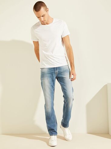 GUESS Men's Regular Straight Faded Jeans in Saudi Arabia
