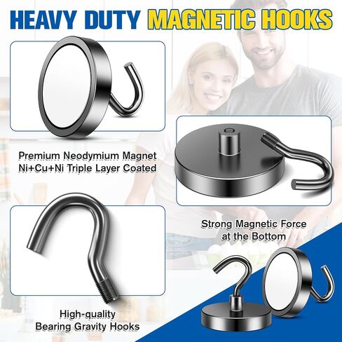 Grtard Magnetic Hooks Heavy Duty, 110lb+ Magnets with Hooks, Strong Magnetic Hooks for Hanging, Cruise Cabins, Workplace, Garage, Office, Classroom, Kitchen and Grill. in Saudi Arabia