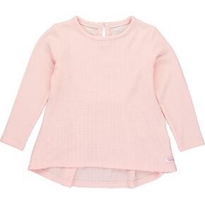 RuffleButts® Baby/Toddler Girls Long Sleeve High Low Top w/Bow