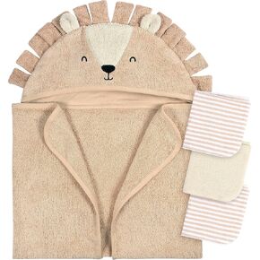 Gerber Baby 4 Piece Animal Character Hooded Towel and Washcloth Set, Blue Shark, One Size in Kuwait