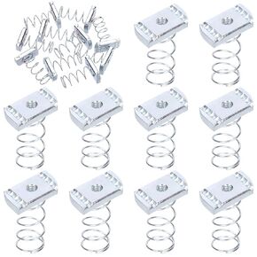 10Pcs Strut Channel Nuts 5/16"-18 with Standard Spring, Zinc Plated Spring Channel Nuts Spring Strut Nuts for Strut Channel