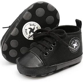 Newborn Baby Girls Boys Canvas Shoes Infant Soft Sole Slip On First Walkers Sneaker Toddler Flat Loafers High Top Crib Denim Unisex Moccasins Shoe in Saudi Arabia