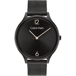 Calvin Klein Women's Quartz Ionic Gold Plated Steel and Mesh Bracelet Watch, Color: Gold Plated (Model: 25200003)