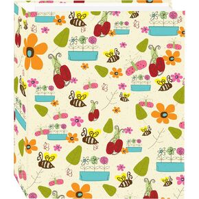 Magnetic Self-Stick 3-Ring Photo Album 100 Pages (50 Sheets), Berry Blossoms Design