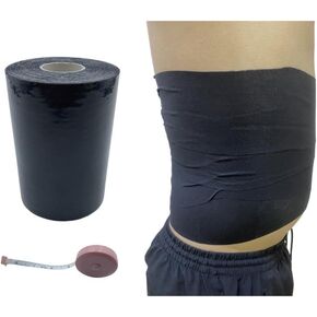 Body Stomach Slimming Tape- Extra Wide Kaotic Magic Tape for Body Shaping& Fat Burning& Sweater Enhancer& Skin Protection (Black/10CM*5M) (2 Rolls)