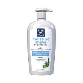 Kiss My Face Moisture Shave 11 Ounce Fragrance-Free 4-In-1 Pump (325ml) (3 Pack)
