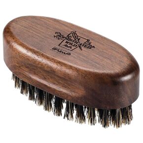 BFWood Boar Bristle Beard Brush - Black Wood Walnut Military Style