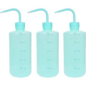 3 Pcs Tattoo Wash Bottle, Wash Bottles, Narrow Mouth Squeeze Bottle, Safety Rinse Bottle Watering Tools, for Lab, Tattoo, hair, pet, Plant Irrigation Bottle (Pink, 500ml)