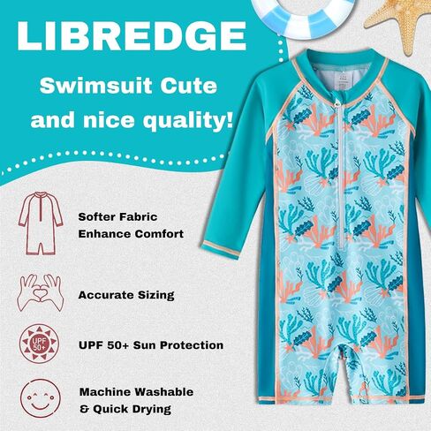 LIBREDGE Baby Boy Swimsuit UPF 50+ Sun Protection, Rash Guard Swimsuit Baby Beach Essentials, Toddler Swimsuit Boy in Saudi Arabia