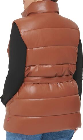 Levi's Women's Plus Size Vegan Leather Puffer Vest in Saudi Arabia