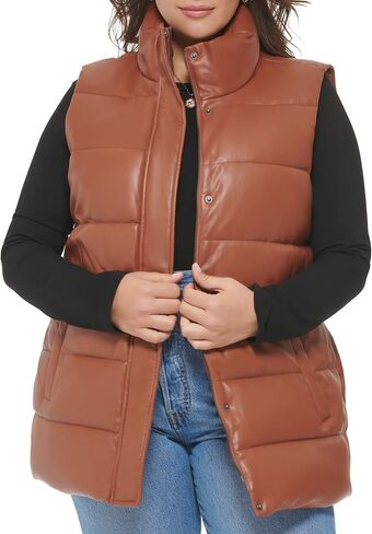 Levi's Women's Plus Size Vegan Leather Puffer Vest in Saudi Arabia