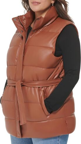 Levi's Women's Plus Size Vegan Leather Puffer Vest in Saudi Arabia