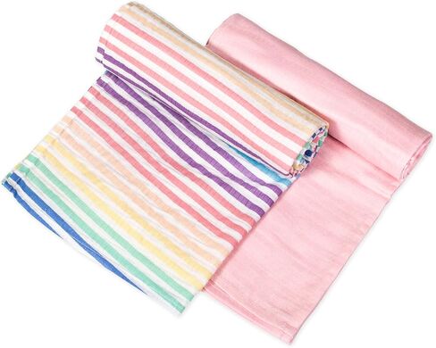 HonestBaby 2-Pack Organic Cotton Swaddle Blankets, Twinkle Star Navy, One Size in Saudi Arabia