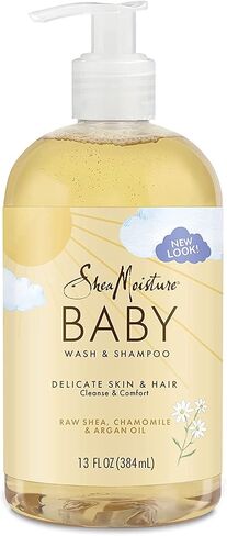 SheaMoisture Baby Wash and Shampoo Raw Shea, Chamomile & Argan Oil for Delicate Skin and Hair Baby Care with Shea Butter, 19.2 oz in Saudi Arabia