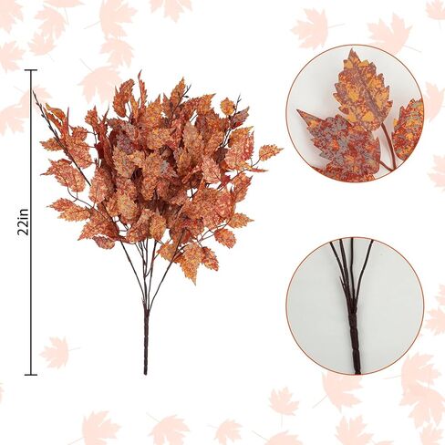 3 قطع من سيقان أوراق الأوكالبتوس الصناعية، 99.7 سم وهمية من أوراق الأوكالبتوس الخريفية للمنزل وحفلات الزفاف والمكتب وعيد الشكر لتزيين الطاولة المركزية (برتقالي أحمر أصفر) in Kuwait
